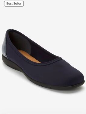 Comfortview Navy Stretch Slip-On Ballet Flat Size 9 Wide